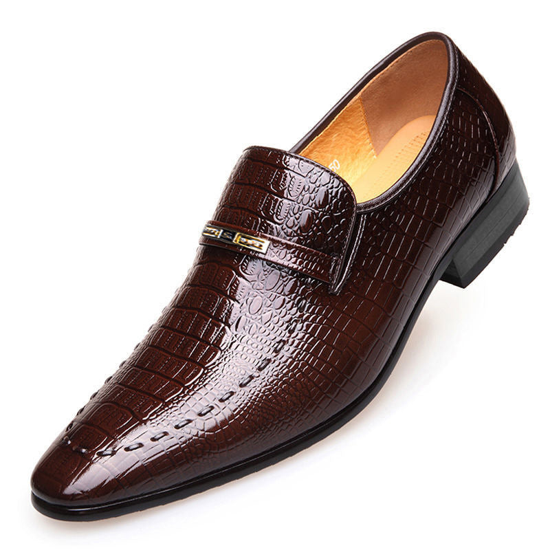 Crocodile-skin Men's Leather Shoes