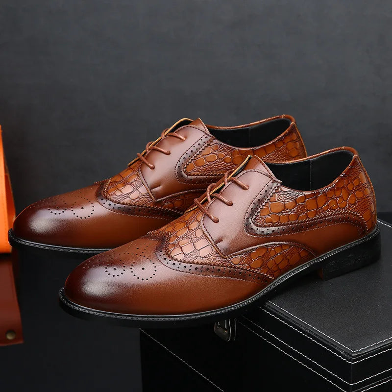 Mens British business office leather shoes