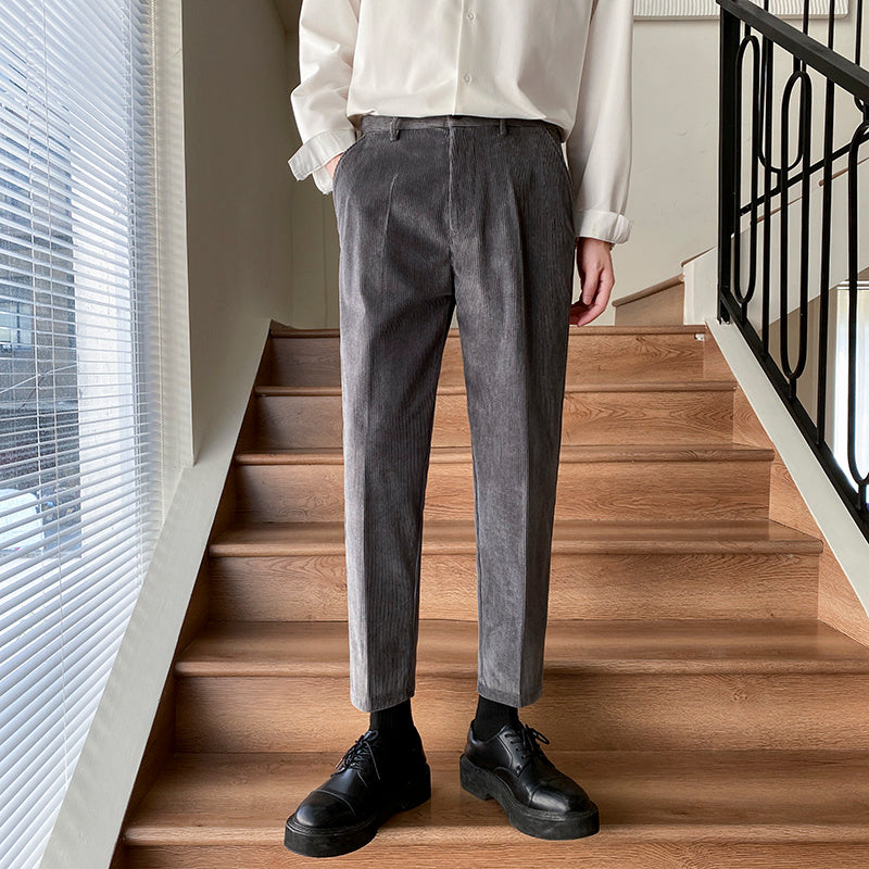 Straight-leg Men Pants Trousers