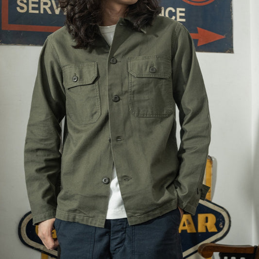 Autumn Olive Green Cotton men shirt