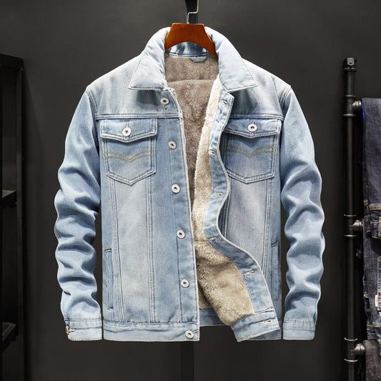 Denim men Warm Jacket