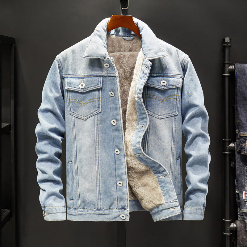 Denim men Warm Jacket