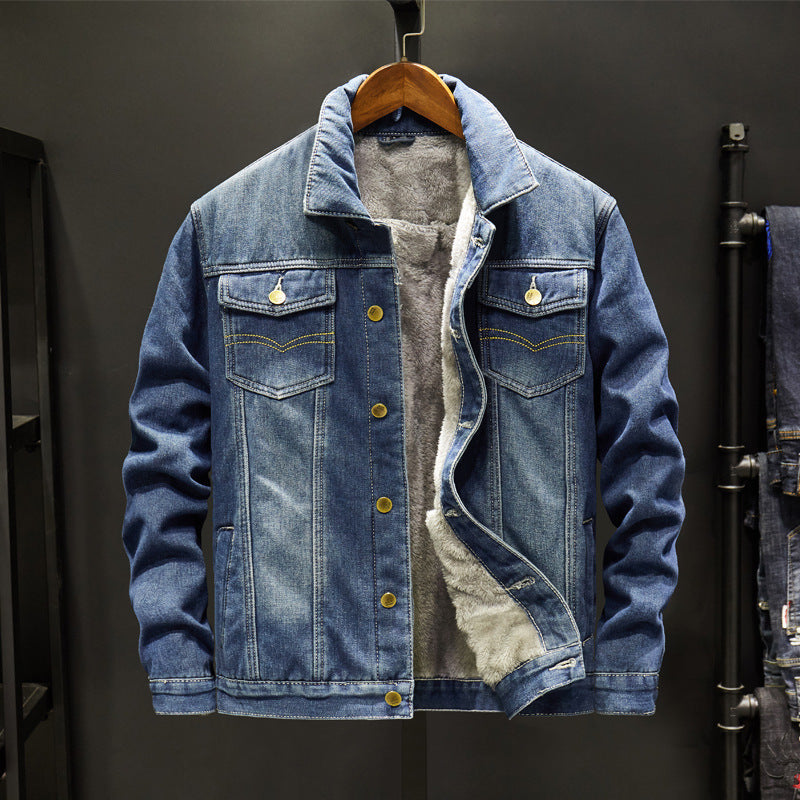 Denim men Warm Jacket