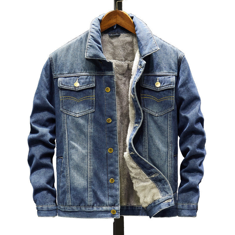 Denim men Warm Jacket