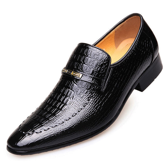 Crocodile-skin Men's Leather Shoes
