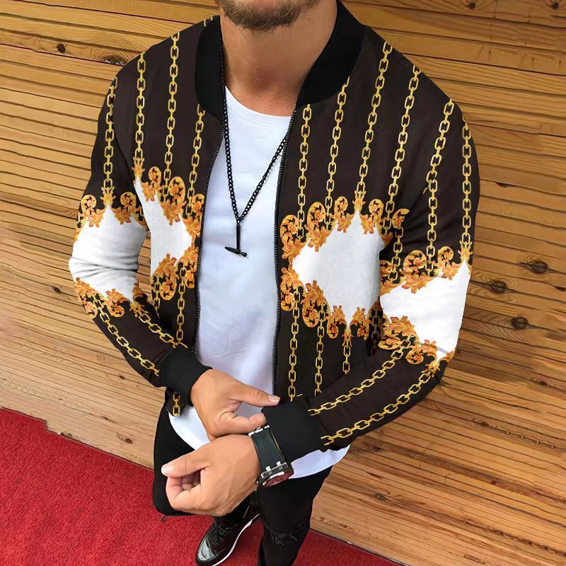 Autum Printed Casual Men's Fallwinter Jacket Coat