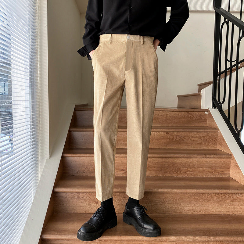 Straight-leg Men Pants Trousers