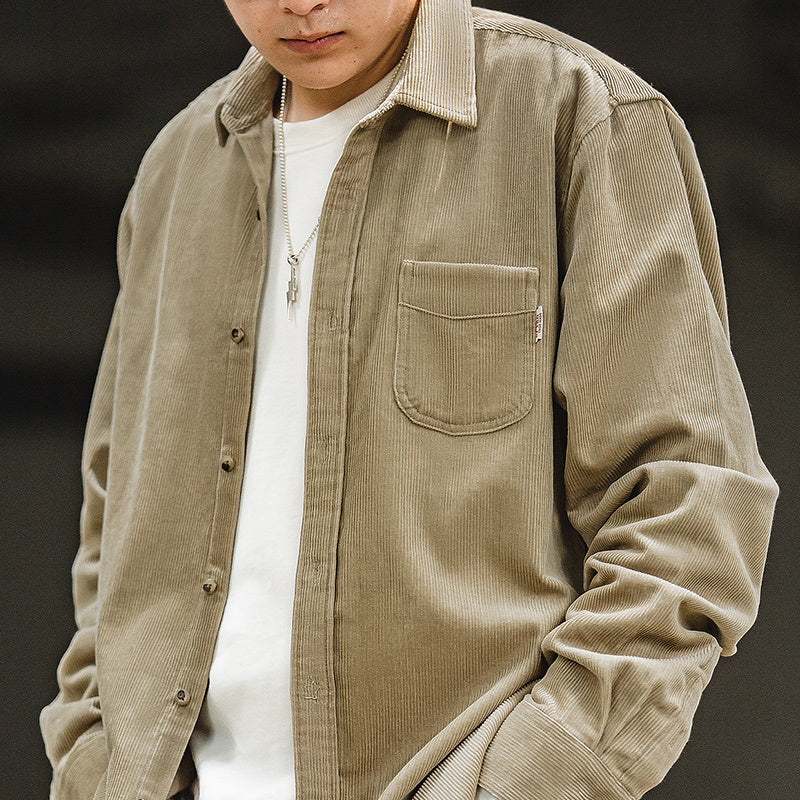 Men's Fashionable Personality Inner Layer Corduroy Inch Coat