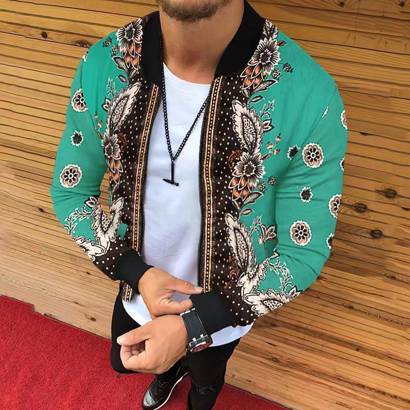 Autum Printed Casual Men's Fallwinter Jacket Coat