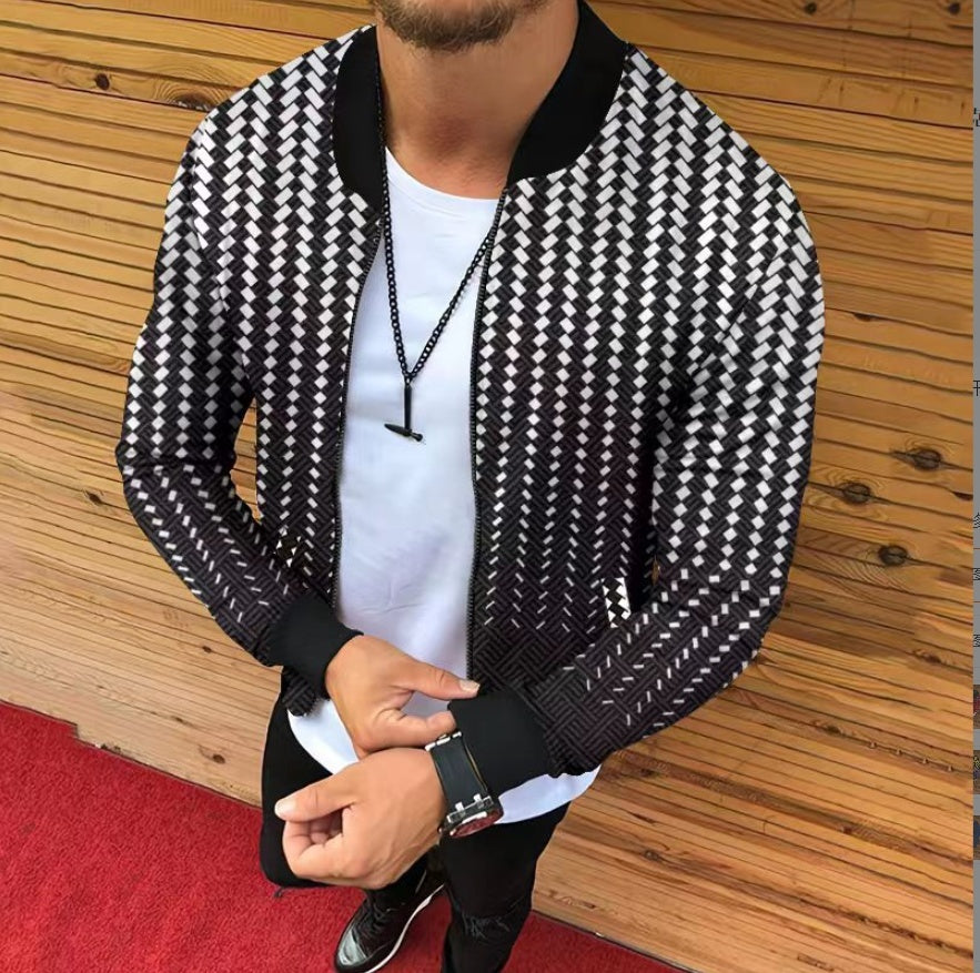 Autum Printed Casual Men's Fallwinter Jacket Coat