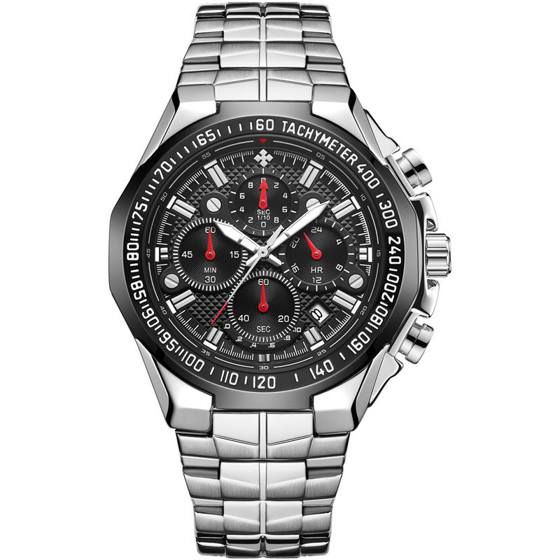 Steel band quartz men watch