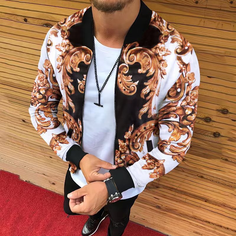 Autum Printed Casual Men's Fallwinter Jacket Coat