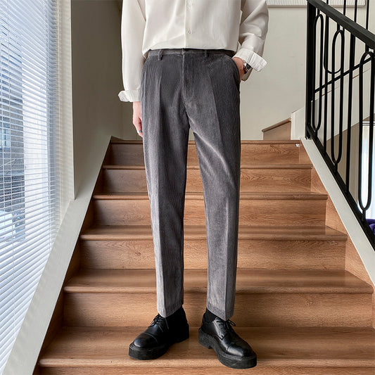 Straight-leg Men Pants Trousers