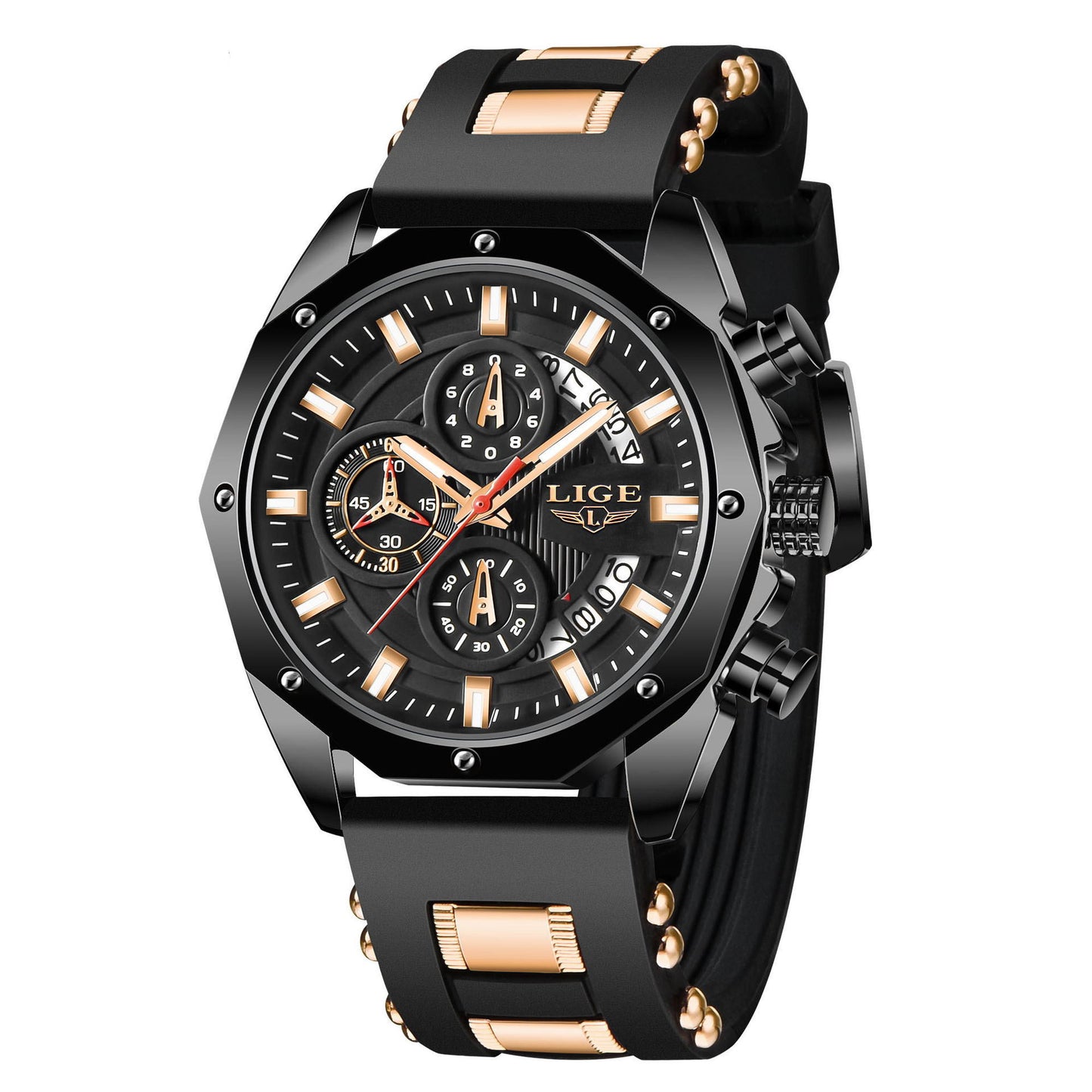 LIGE Luxury Metal Men Watch
