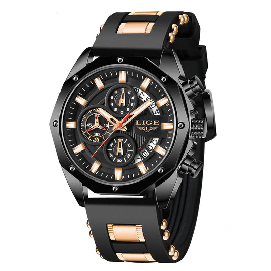 LIGE Luxury Metal Men Watch