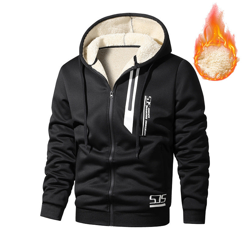 Autumn Men's Thickened Hooded Jacket