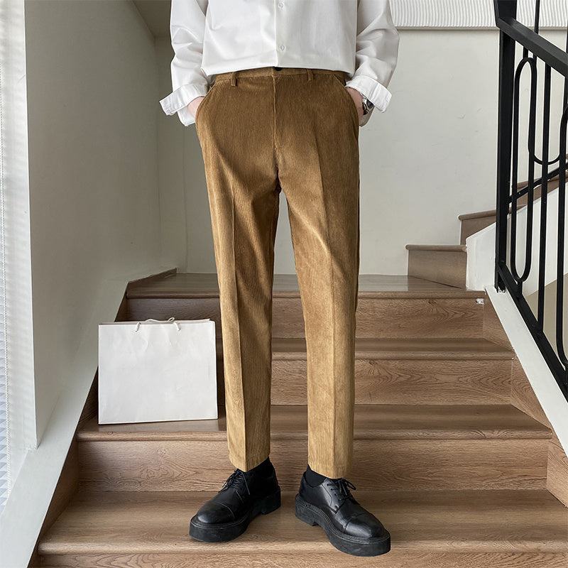 Straight-leg Men Pants Trousers
