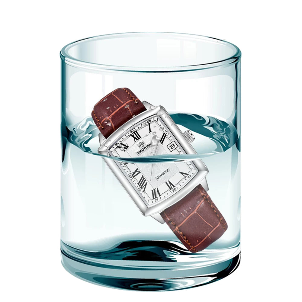 European Leather Quartz luxe men Watch