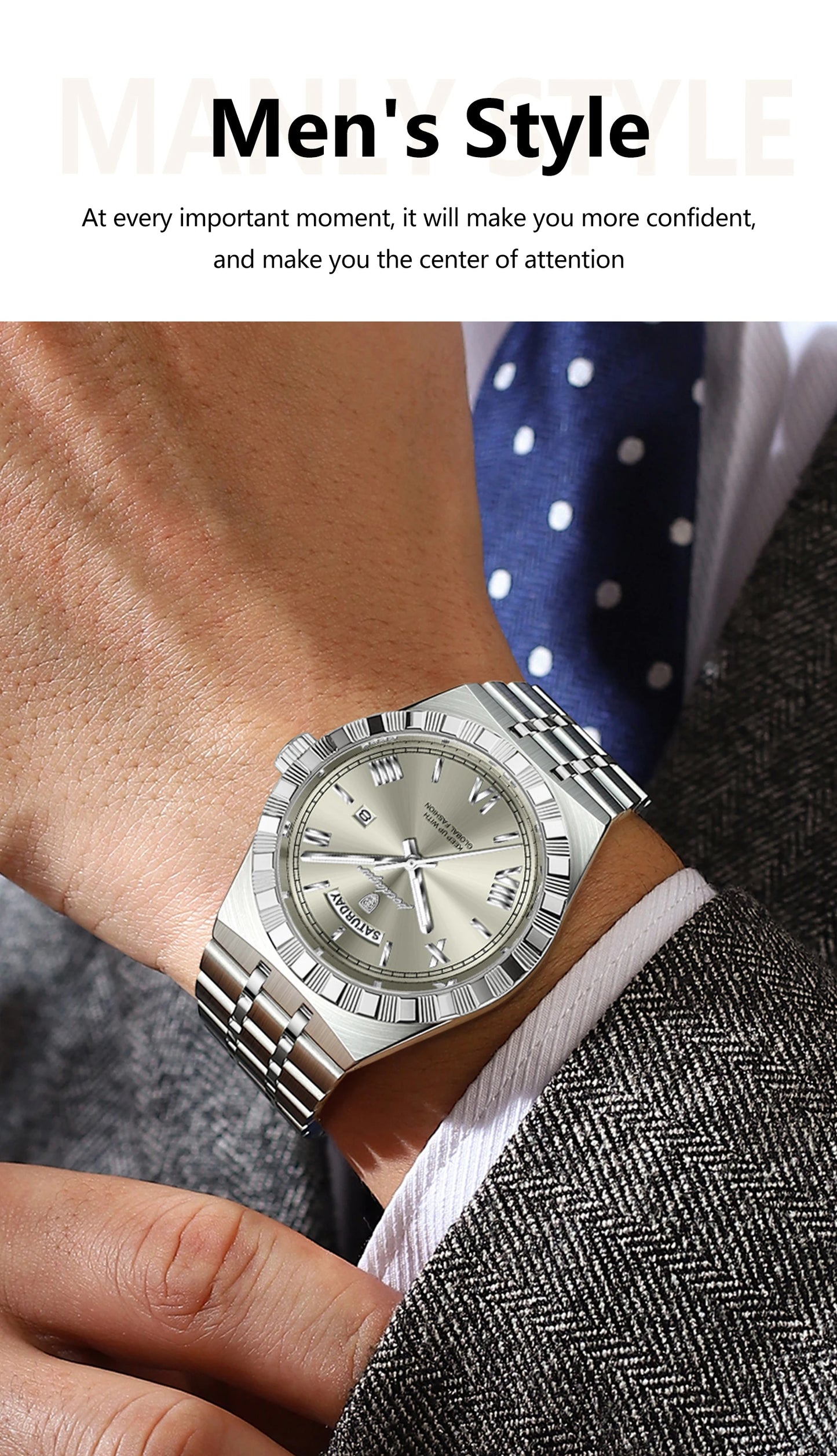 POEDAGAR Luxury Men business Wristwatch