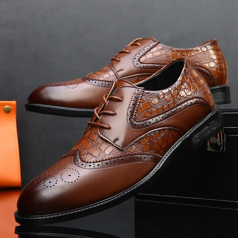 Mens British business office leather shoes
