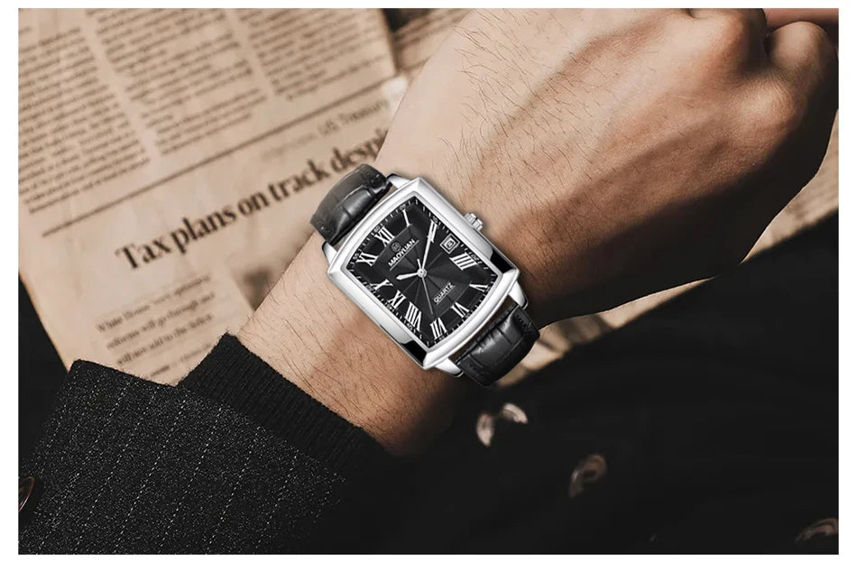 European Leather Quartz luxe men Watch