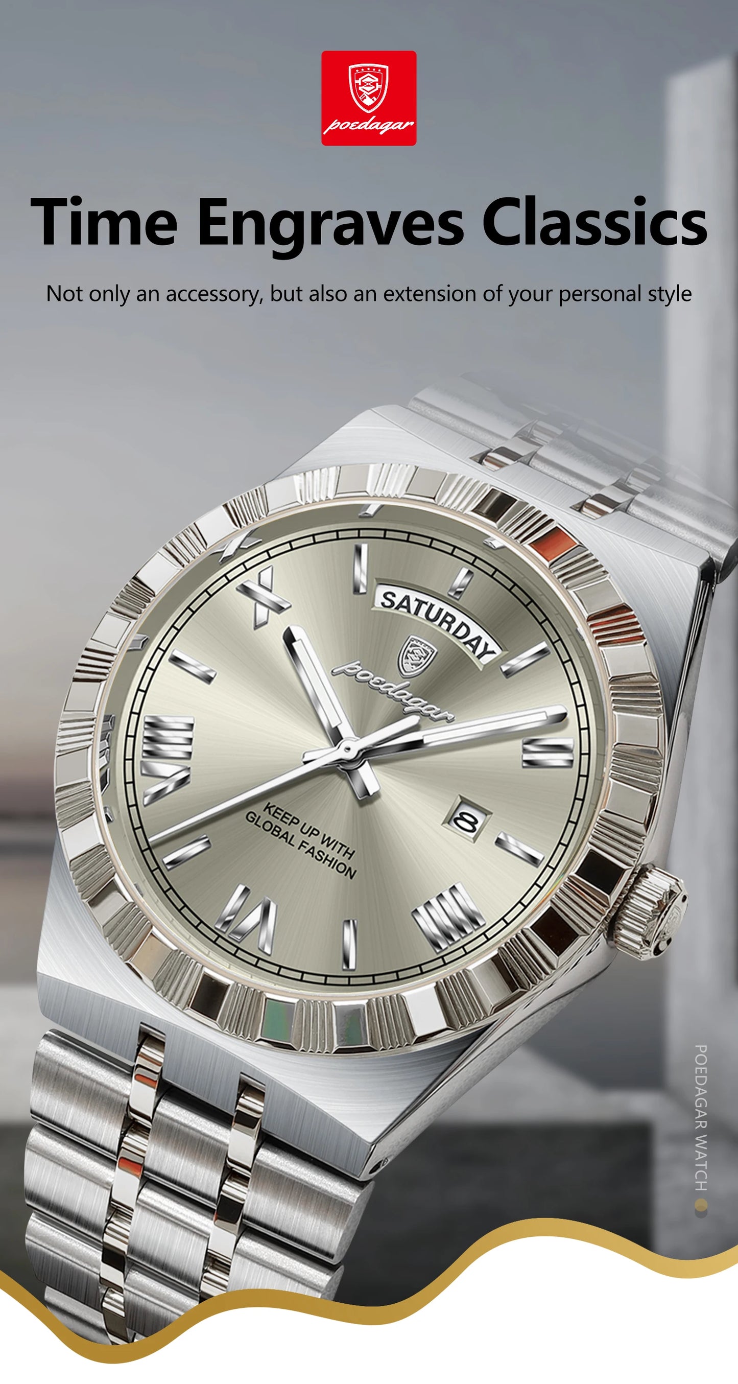 POEDAGAR Luxury Men business Wristwatch