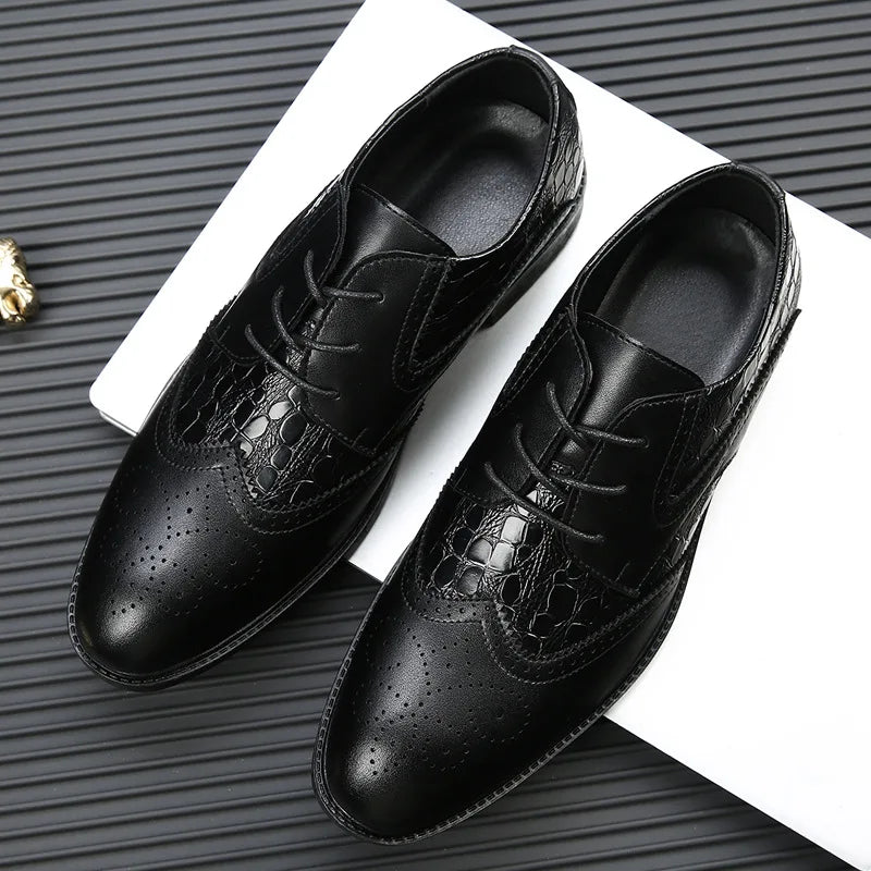 Mens British business office leather shoes