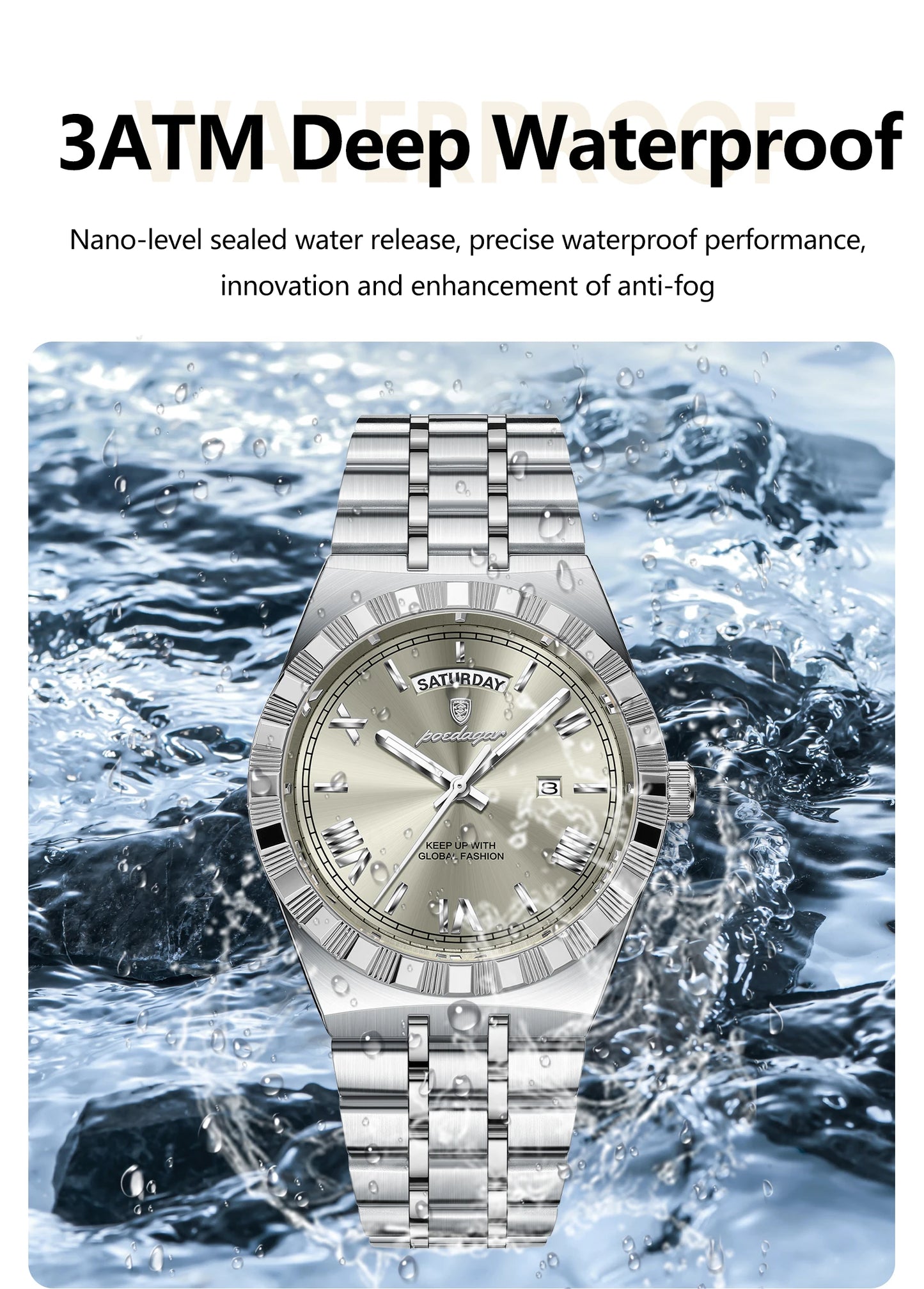 POEDAGAR Luxury Men business Wristwatch