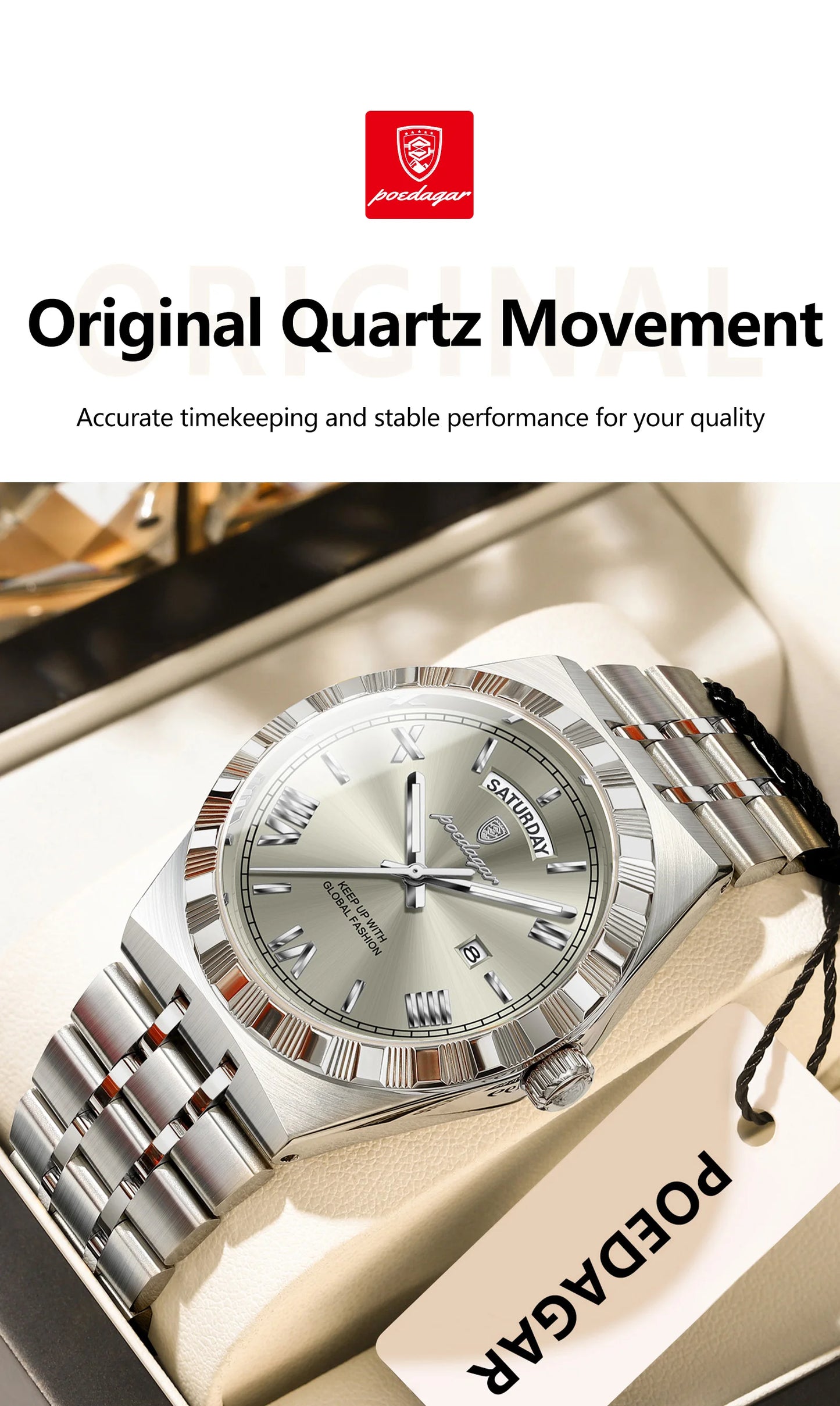 POEDAGAR Luxury Men business Wristwatch