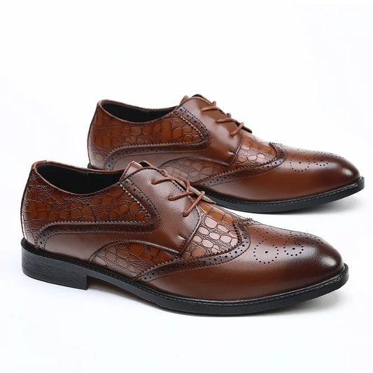 Mens British business office leather shoes