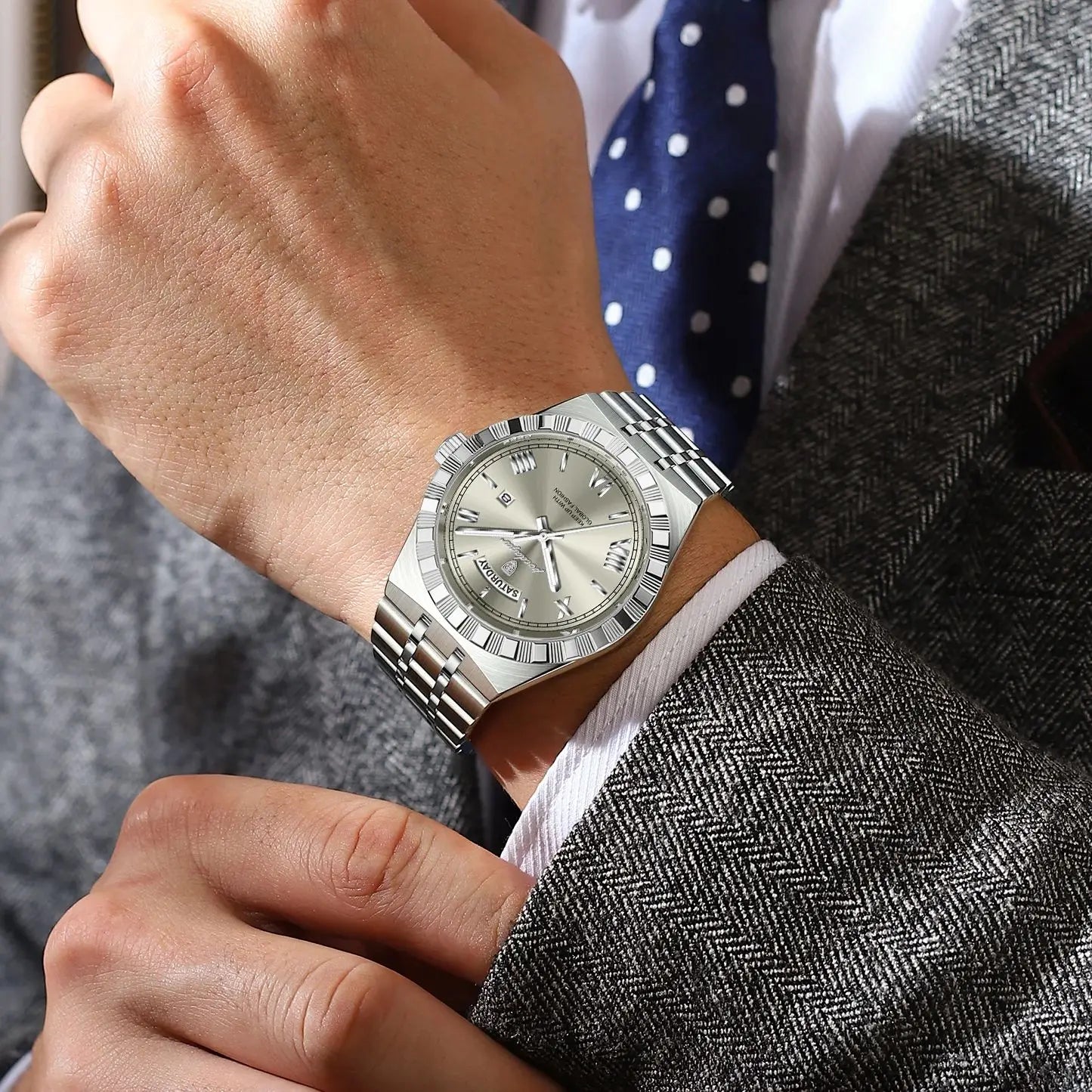 POEDAGAR Luxury Men business Wristwatch