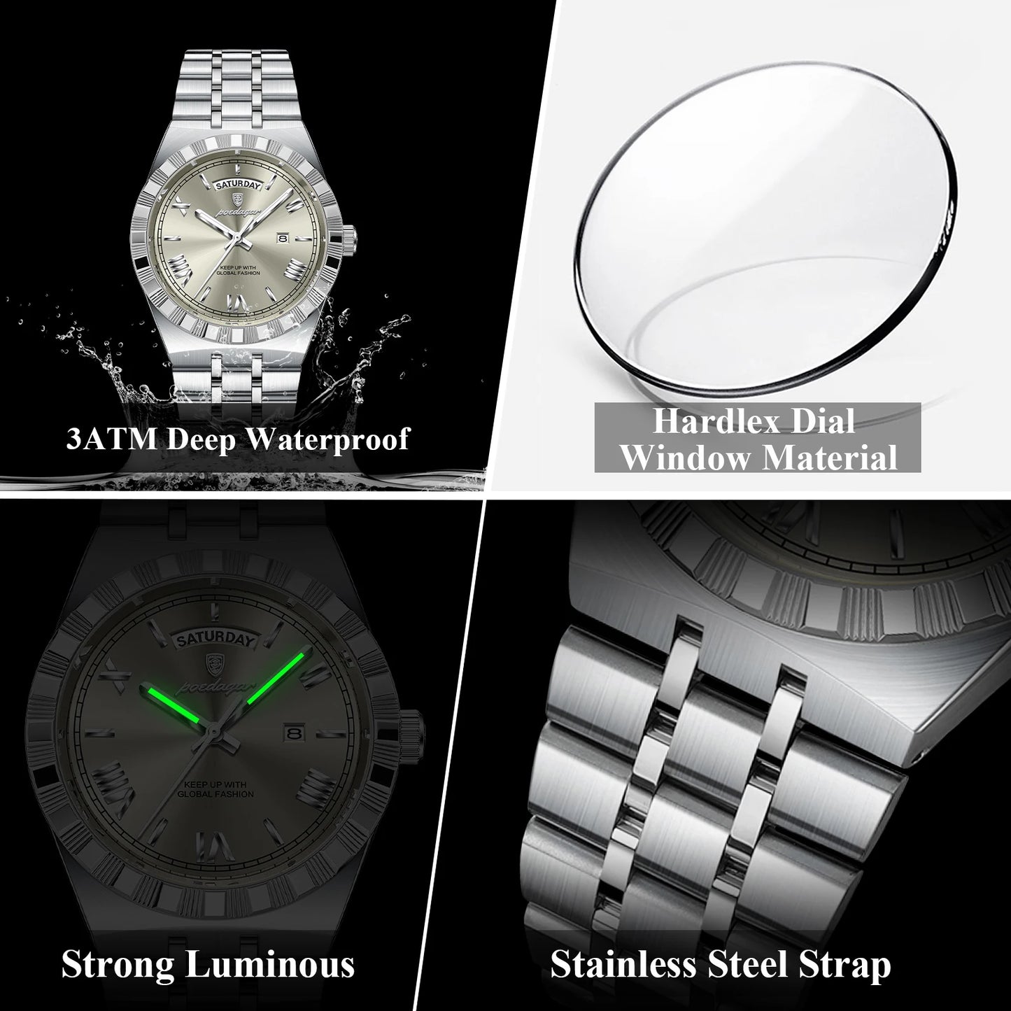 POEDAGAR Luxury Men business Wristwatch