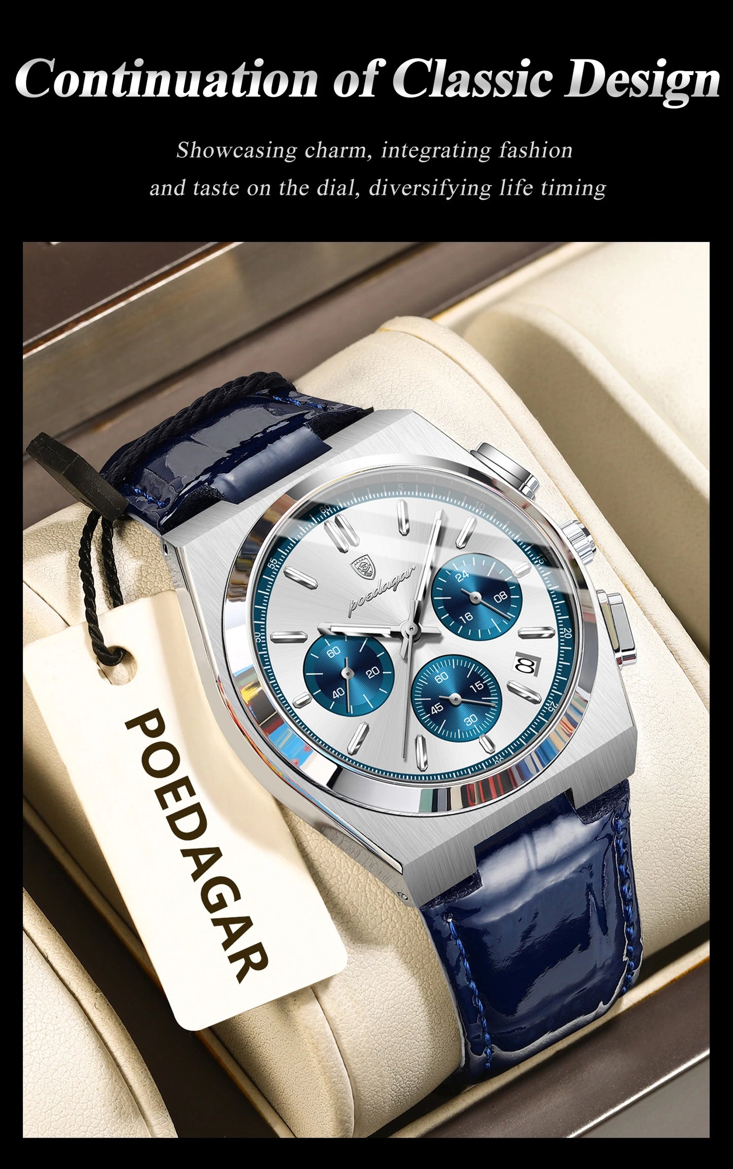 POEDAGAR Luxury Classic Mens Watch