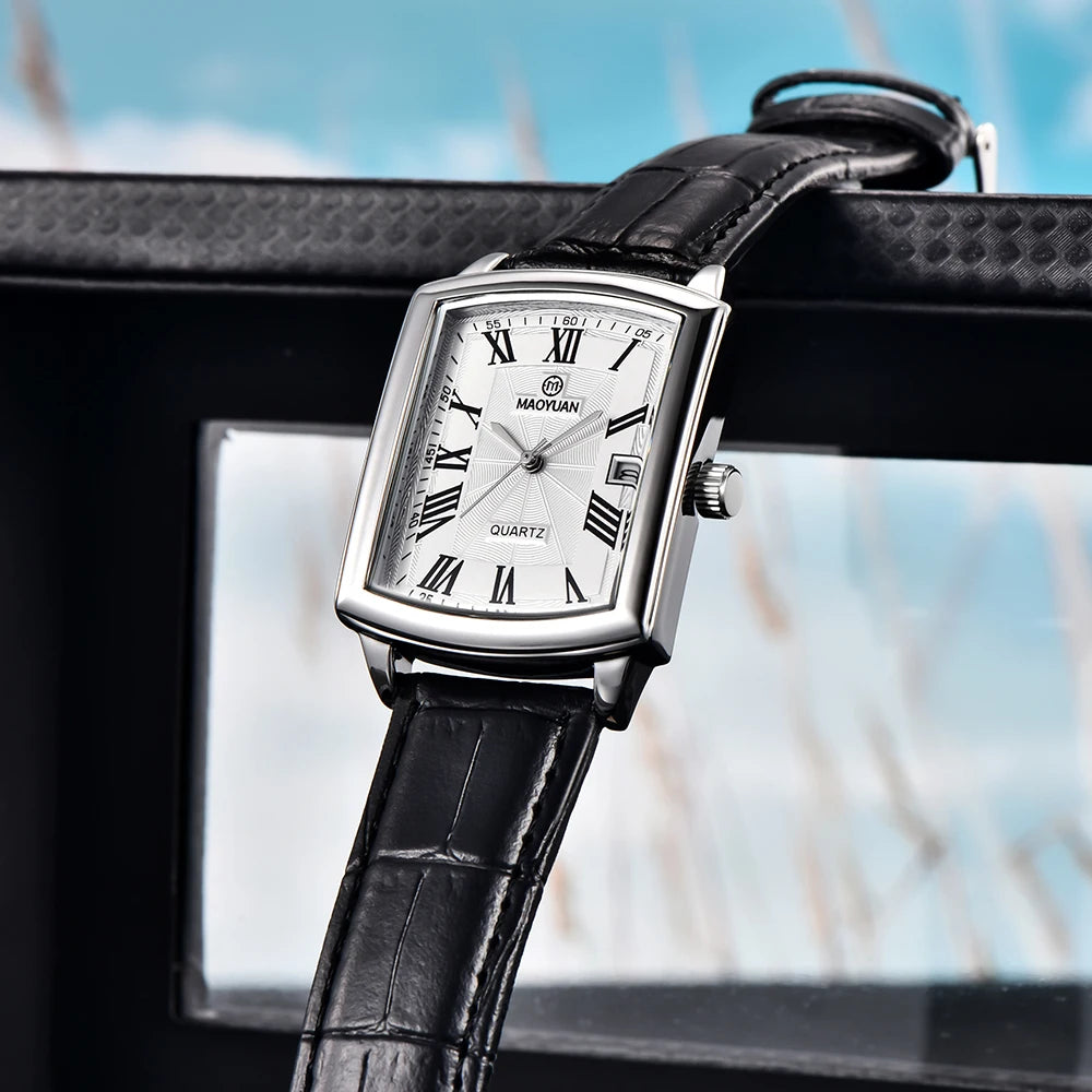 European Leather Quartz luxe men Watch