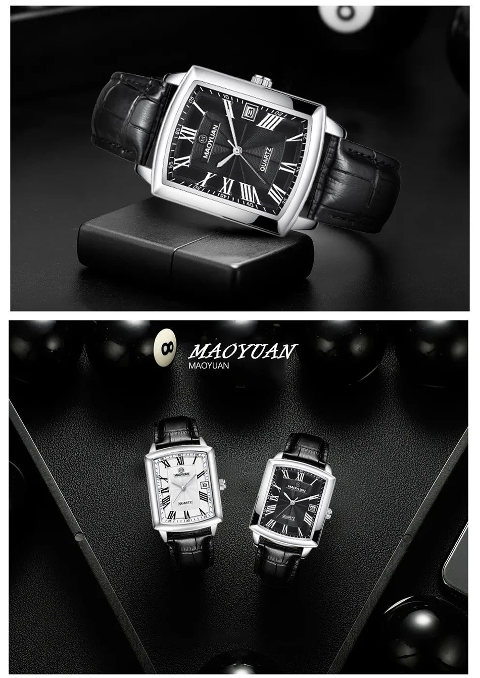 European Leather Quartz luxe men Watch