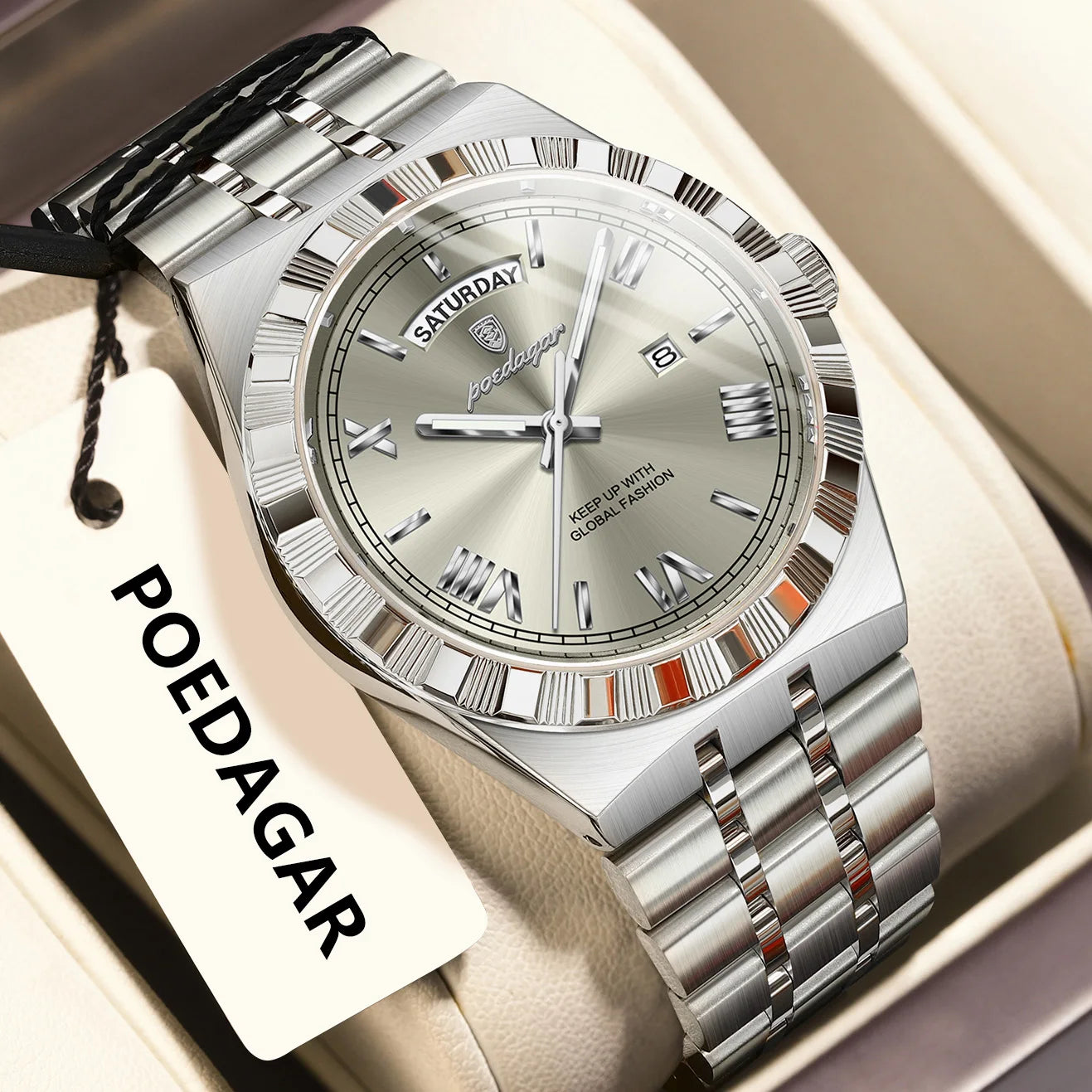 POEDAGAR Luxury Men business Wristwatch