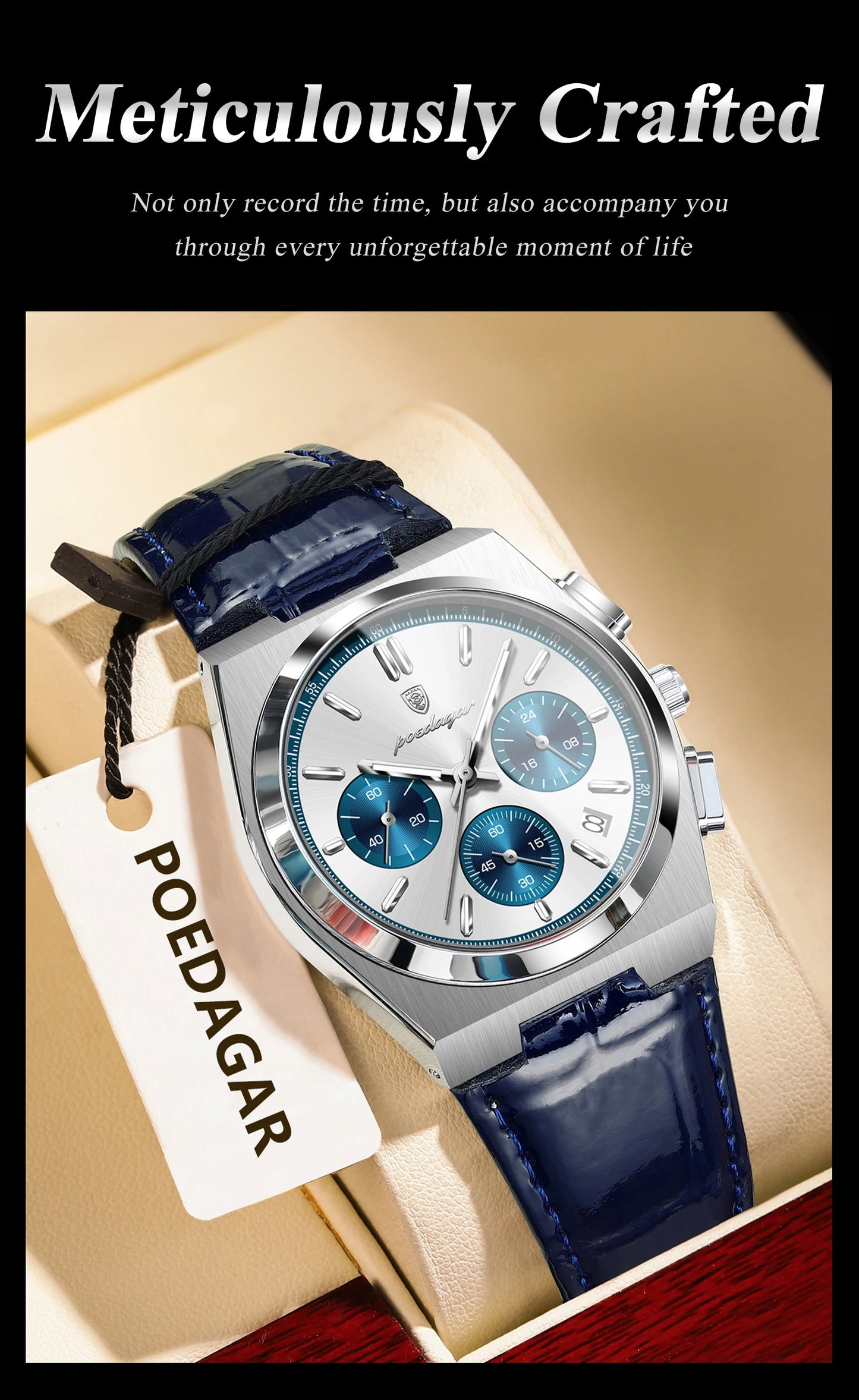 POEDAGAR Luxury Classic Mens Watch