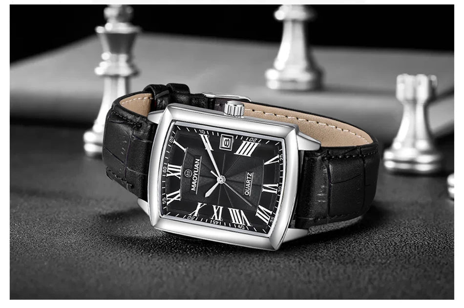 European Leather Quartz luxe men Watch