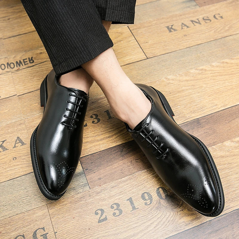 Men Formal Black business leather shoes