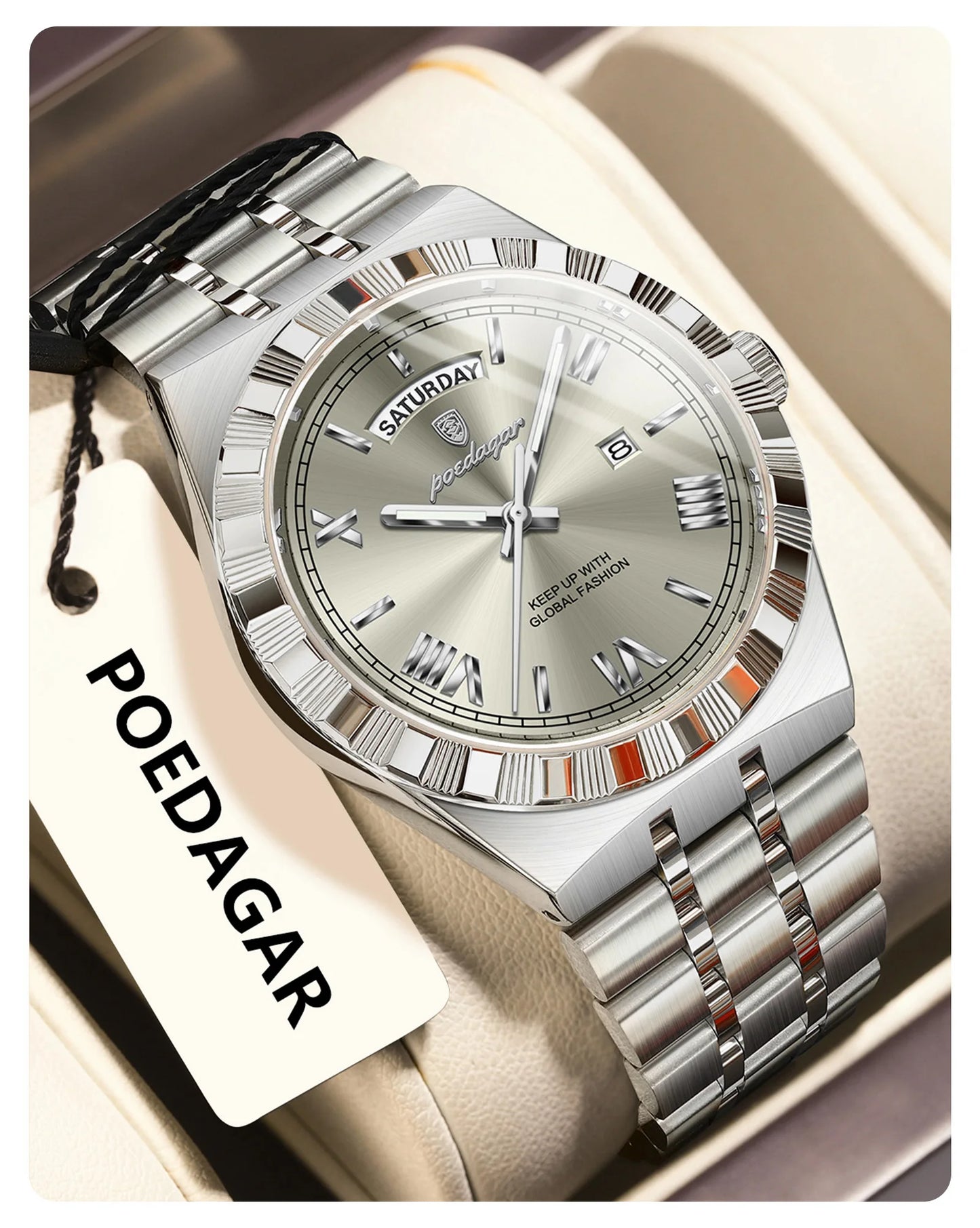 POEDAGAR Luxury Men business Wristwatch