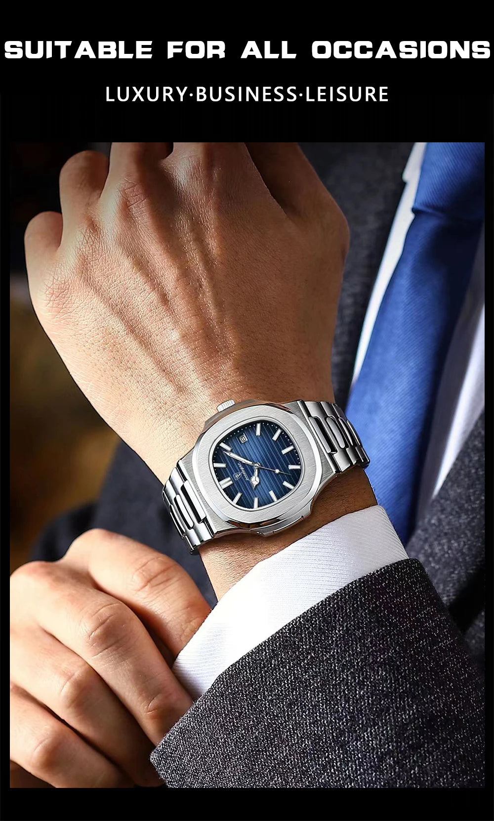 POEDAGAR Luxury Men Quartz Wristwatch