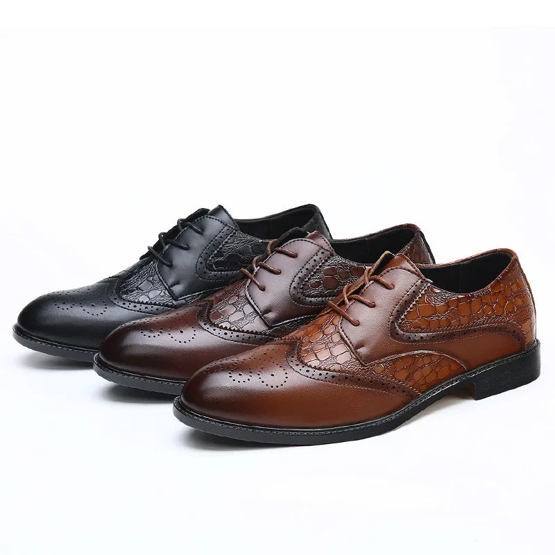 Mens British business office leather shoes