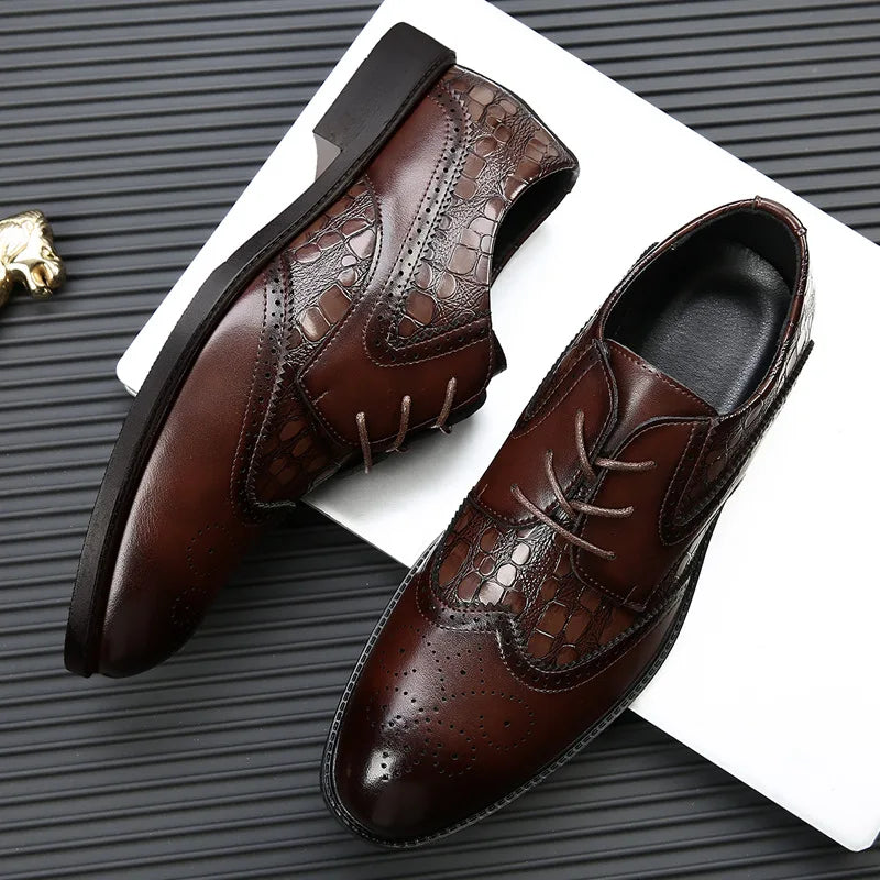 Mens British business office leather shoes