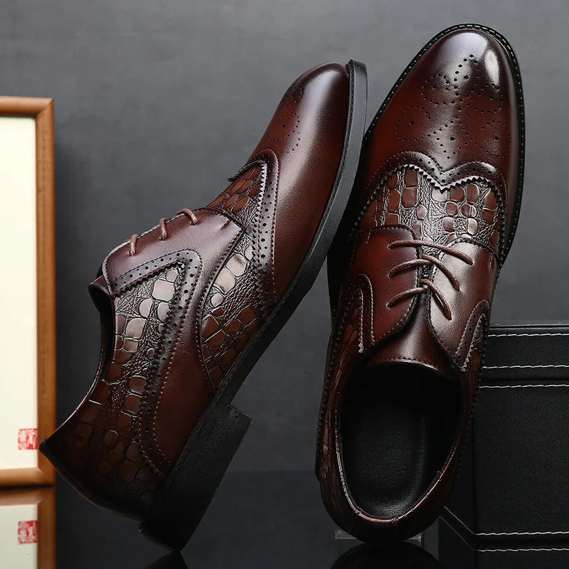 Mens British business office leather shoes