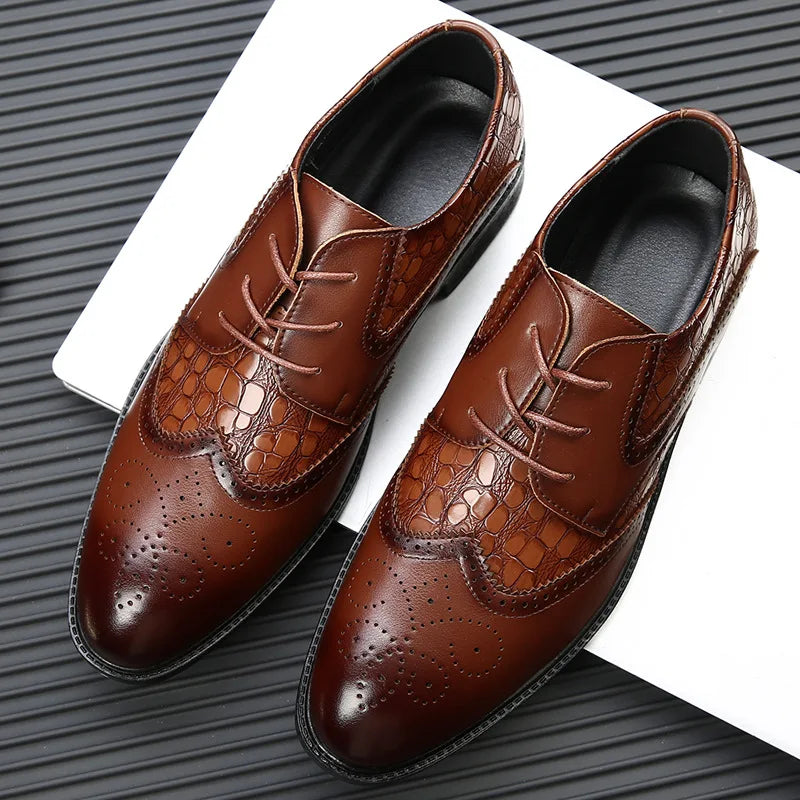 Mens British business office leather shoes