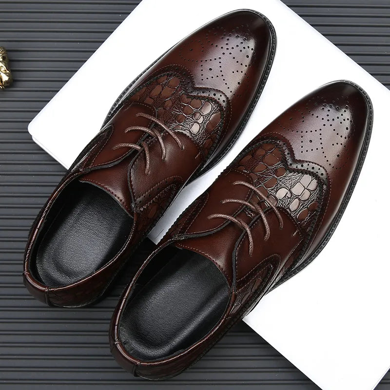 Mens British business office leather shoes