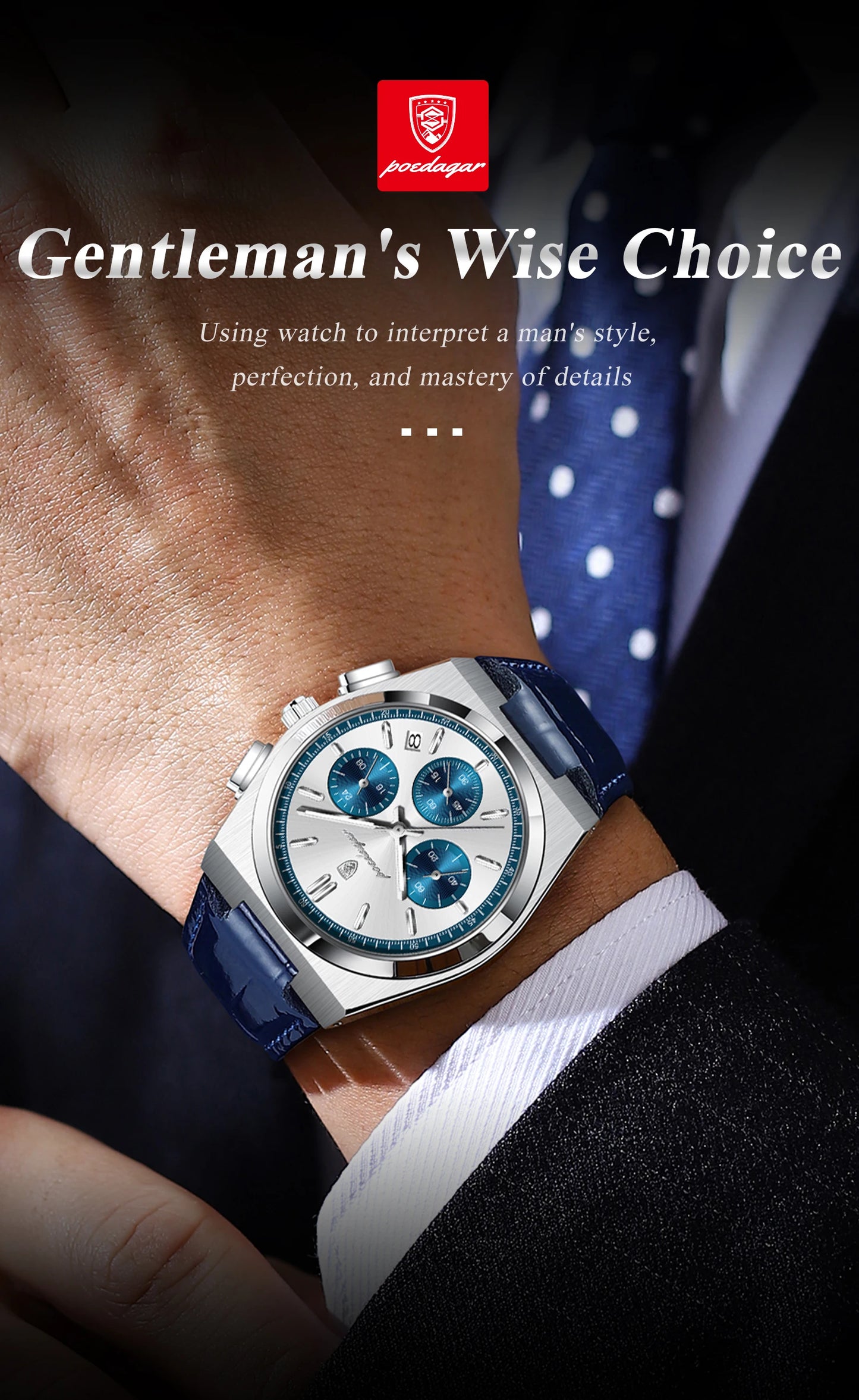 POEDAGAR Luxury Classic Mens Watch