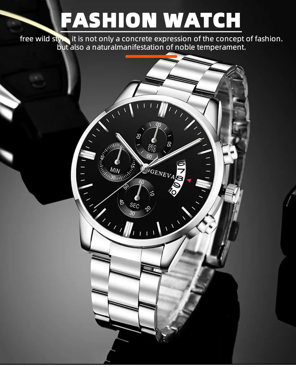Metalic men business Quartz Wrist Watch