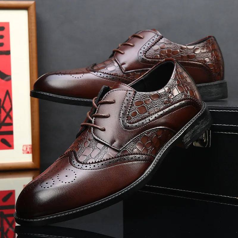 Mens British business office leather shoes