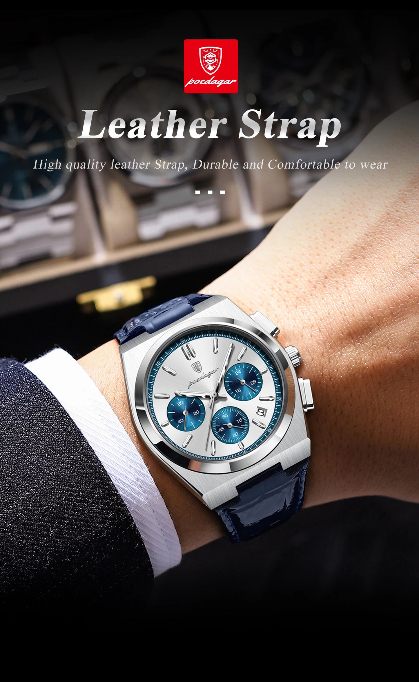 POEDAGAR Luxury Classic Mens Watch